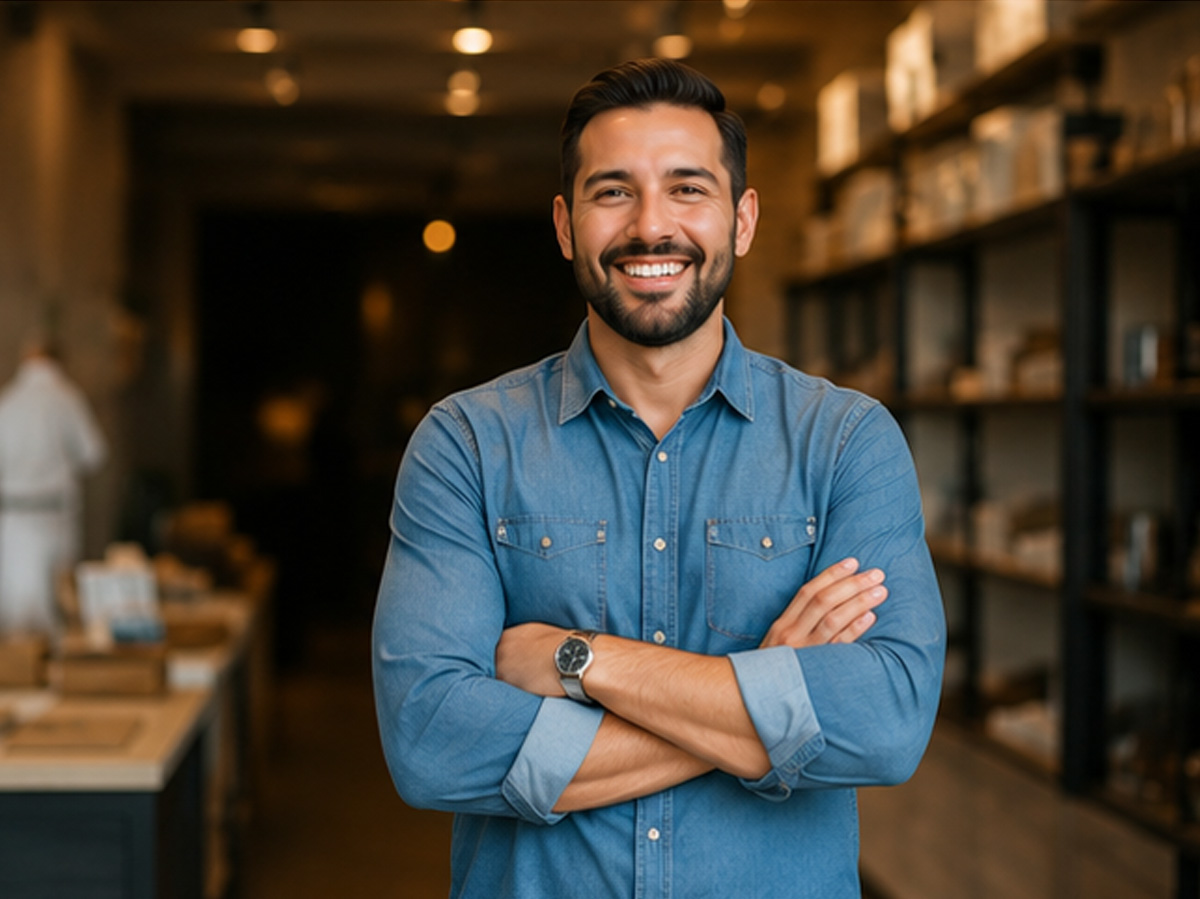 Business owner standing in a workplace